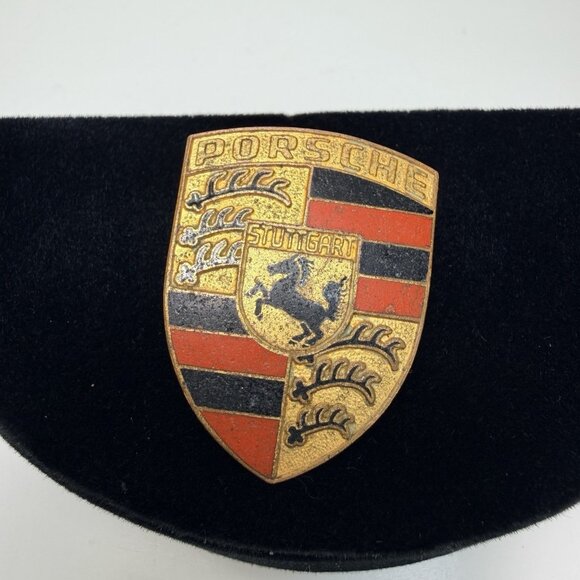 Vintage Original Porsche Hood Crest Badge Stuttgart Emblem - Picture 3 of 8